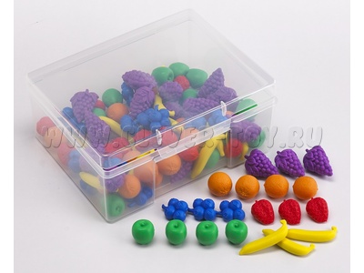 Счетный материал "Фрукты" (6 видов, 6 цветов, 108шт.) Счетный материал "Фрукты" (6 видов, 6 цветов, 108шт.)