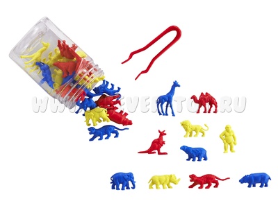 Счетный материал "Дикие животные" (10 видов, 3 цветов, 30 шт.) Счетный материал "Дикие животные" (10 видов, 3 цветов, 30 шт.)