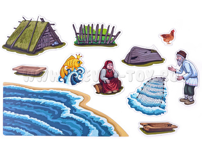 Набор магнитных карточек Сказка о рыбаке и рыбке Набор магнитных карточек Сказка о рыбаке и рыбке