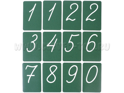Набор магнитных карточек "Числительные" (цифры, фон зелёный)* Набор магнитных карточек "Числительные" (цифры, фон зелёный)*