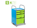 Мобильный стеллаж S с 4 контейнерами