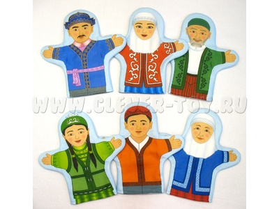 Набор рукавичек "Семья казахская" 6 штук